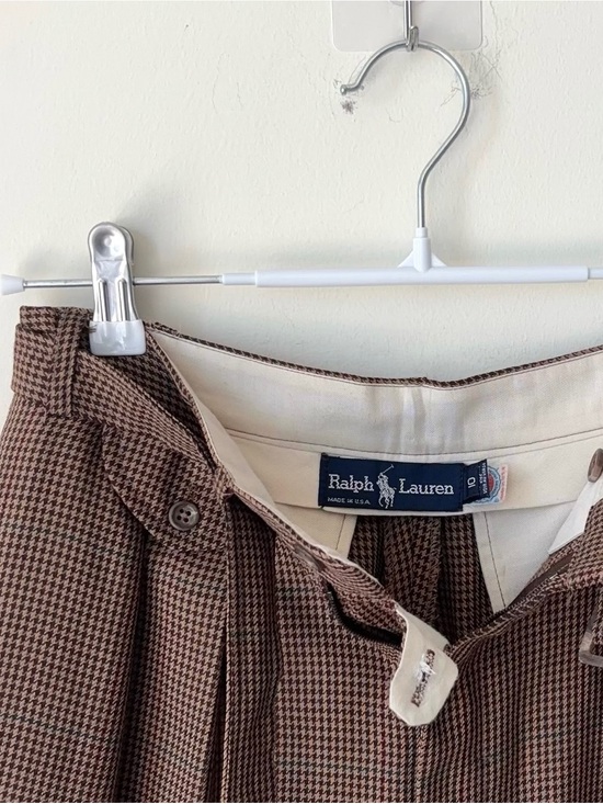 Ralph Lauren Pants - Vintage Ralph Lauren Blue Label 100% Wool Houndstooth Shorts Sz 10 Pleated MiUSA